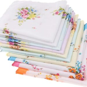 Generic 10x Women Cotton Printed Handkerchief Hanky Kerchiefs Square As Gift
