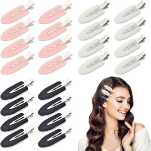24 pcs Makeup Hair Clip No Crease Hair Clip No Bend Hair Clips Curl Pin Clips for Bangs Finger Waves Makeup Application Hairdressing Hairpins for Hair (Black, White, Pink)